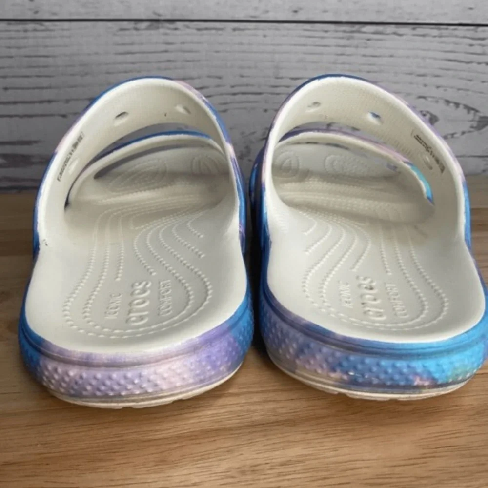 Classic Crocs Open Toe Sandals Unisex‎ Solarized Men's 9 White / Purple Women-11